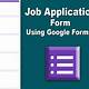 Google Forms Job Application Template