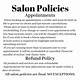 Hair Salon Policies And Procedures Template