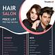 Hair Salon Price List Template Free