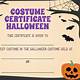 Halloween Costume Contest Certificate Templates
