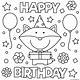 Happy Birthday Coloring Pages For Free