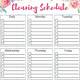 Home Cleaning Schedule Template