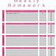 Homework Organizer Template