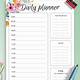 Hourly Daily Planner Template