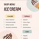 Ice Cream Menu Template