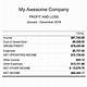 Independent Contractor Profit And Loss Statement Template