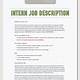 Internship Job Description Template