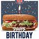 Jersey Mike's Free Birthday