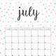 July Calendar Printable Free