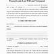 Last Will And Testament Template Pennsylvania Free