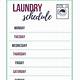 Laundry Schedule Template