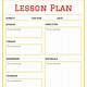 Lesson Plan Template Editable