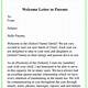 Letter To Parents Template