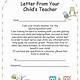 Letter To Parents Template From Teachers