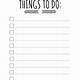 List Of Things To Do Template