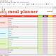 Meal Plan Template Google Docs