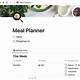 Meal Planner Template Notion