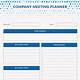 Meeting Planner Template Excel