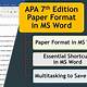 Microsoft Word Apa 7th Edition Template