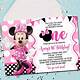 Minnie Mouse 1st Birthday Invitation Template
