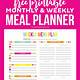 Monthly Meal Planner Free Printable