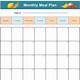 Monthly Meal Planner Template Word