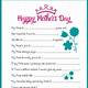 Mother's Day Questionnaire Free Printable