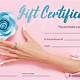Nail Gift Certificate Template