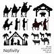 Nativity Scene Silhouette Pattern Free