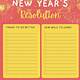 New Years Resolutions Template