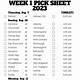 Nfl Week 2 Schedule Printable