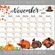 November Calendar Free