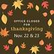 Office Closed For Thanksgiving Email Template