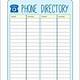 Office Phone Directory Template