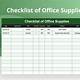 Office Supply Spreadsheet Template