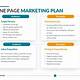 One-page Marketing Plan Template Word