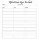 Open House Sign-in Sheet Printable Free