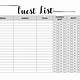 Party Guest List Excel Template