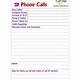 Phone Call Notes Template