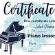 Piano Lesson Gift Certificate Template