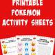 Pokemon Printable Activities
