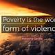 Poverty Is Worst Form Of Violence
