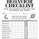 Printable Behavior Checklist Template