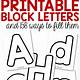 Printable Block Letter A