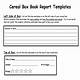 Printable Cereal Box Book Report Template Free