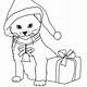 Printable Christmas Cat Coloring Pages