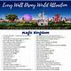 Printable List Of Disney World Attractions By Park