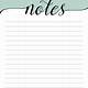 Printable Notes Template