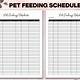 Printable Pet Feeding Chart Template