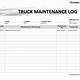 Printable Truck Maintenance Log
